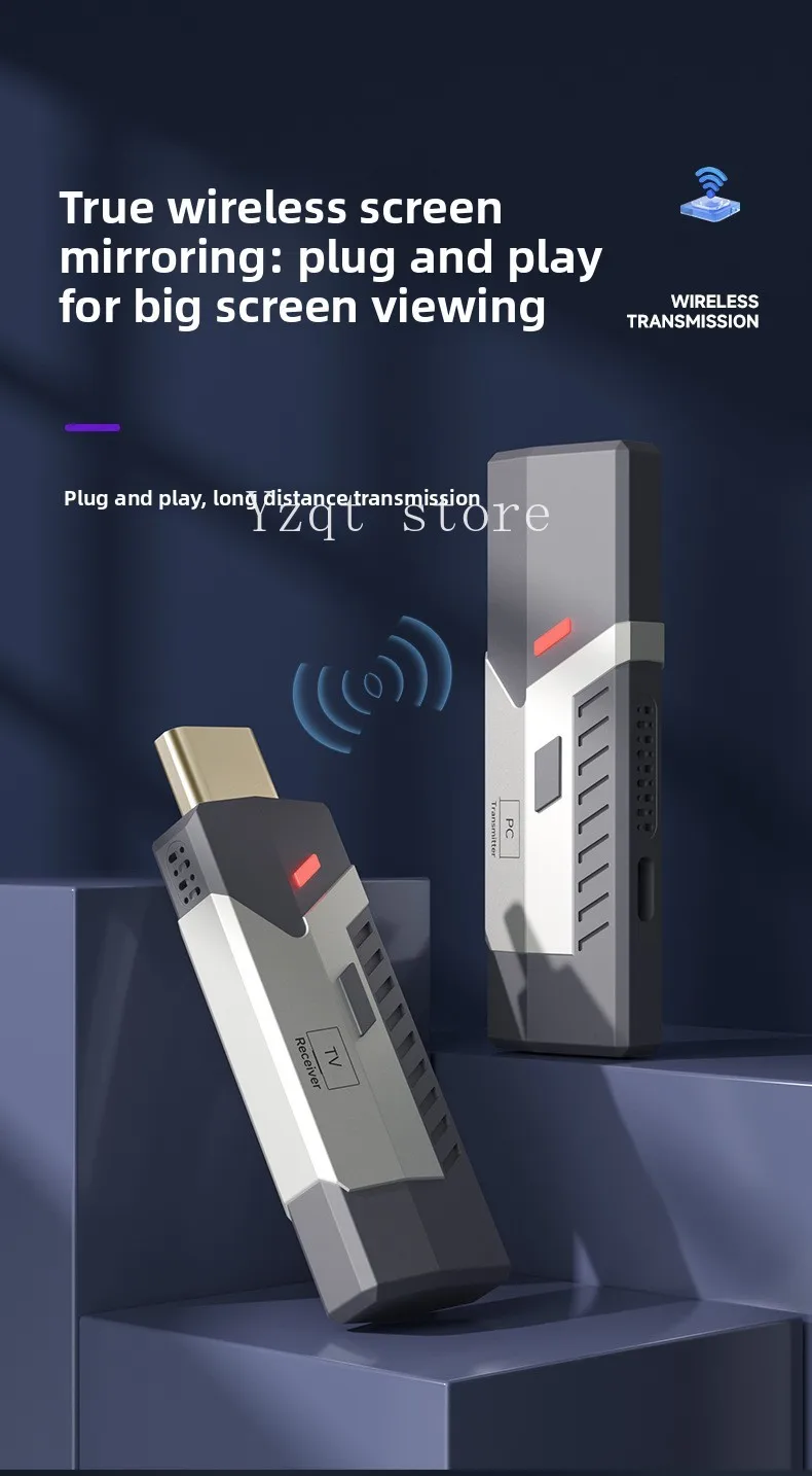 

Беспроводной HDMI-передатчик высокой четкости на 50 м, портативное устройство для беспроводной передачи изображения 1080P