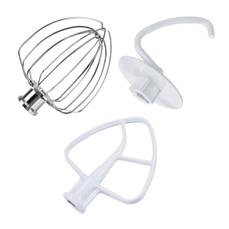 

Applicable To Kitchenaid4.5-5qt Head-up Chef Machine Kaishan Yihe Noodle Hook Egg Whisk Mixer 3-piece Set