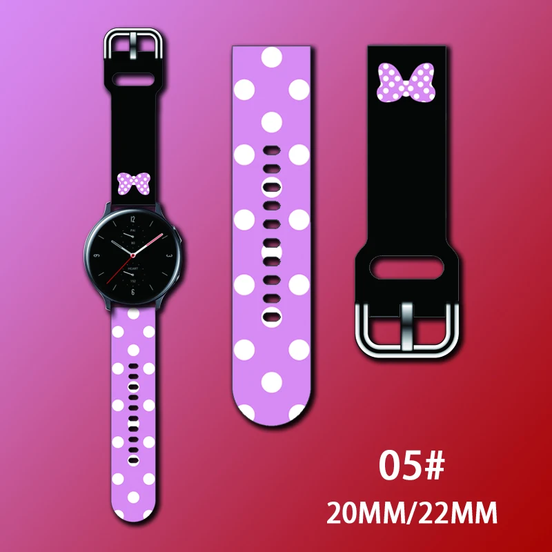 20 22mm Disney Mickey Minnie Strap For Samsung galaxy watch 40mm 42mm 44mm Band bracelet samsung Galaxy Watch Active 2 44mm 46mm