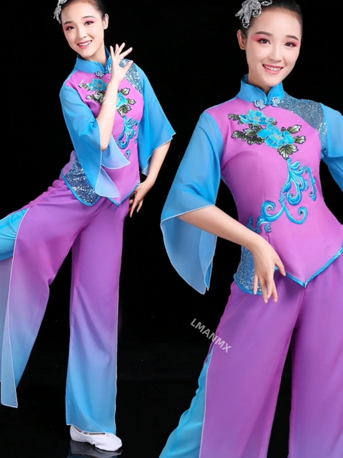 New set of ethnic performance costumes for adults, women, middle-aged and elderly square dancing fans, dance costumes