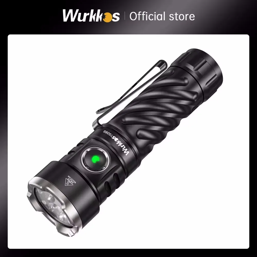 Wurkkos TS26S linterna potente recargable 21700 519A Max 3100LM IPX8 cola magnética y antorcha de autodefensa de carga inversa 3A