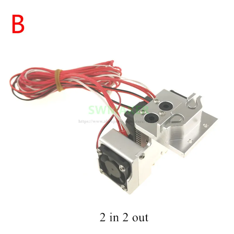 All Metal BLV MGN 12 Bowden Hotend Set for DIY 3D Printer, Single Extruder and 2 in 2 out to choose