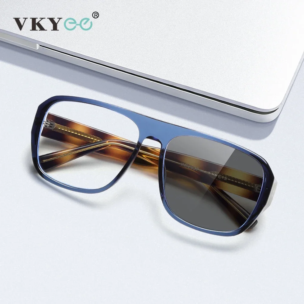 

Guvina Personalized Large Frame Fashionable Simple Design Photochromic Anti-blue Light Reading Glasses Customizable Prescription