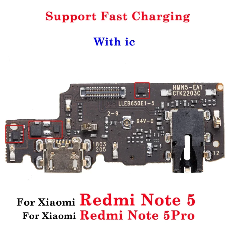 USB-порт для зарядки с IC для Xiaomi Redmi Note 5 pro