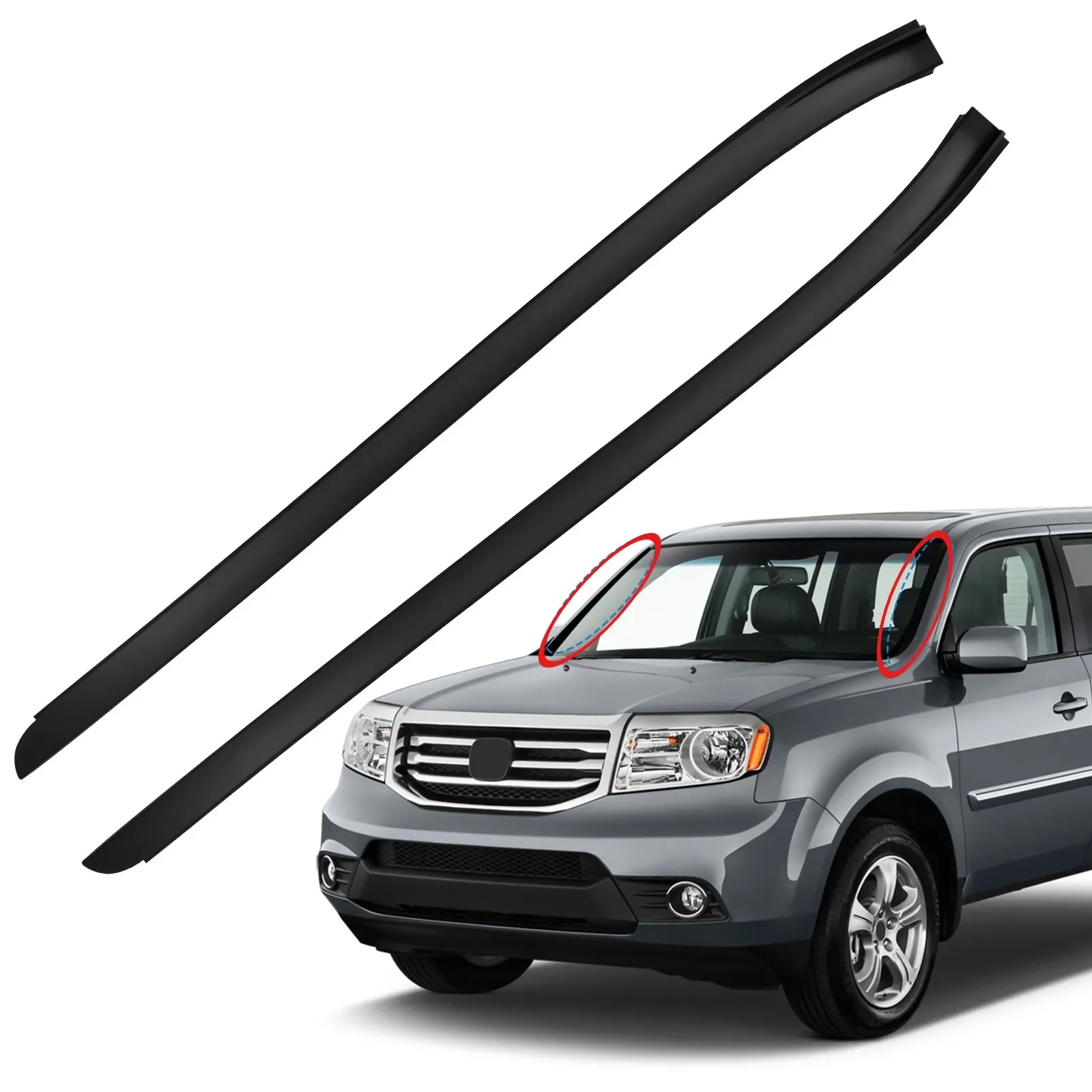 Car Weatherstrip For Honda Pilot 2009-2015 Windshield Trim Pillar Molding Trim Weather Stripping 73162SZAA01ZA 73152SZAA01ZA