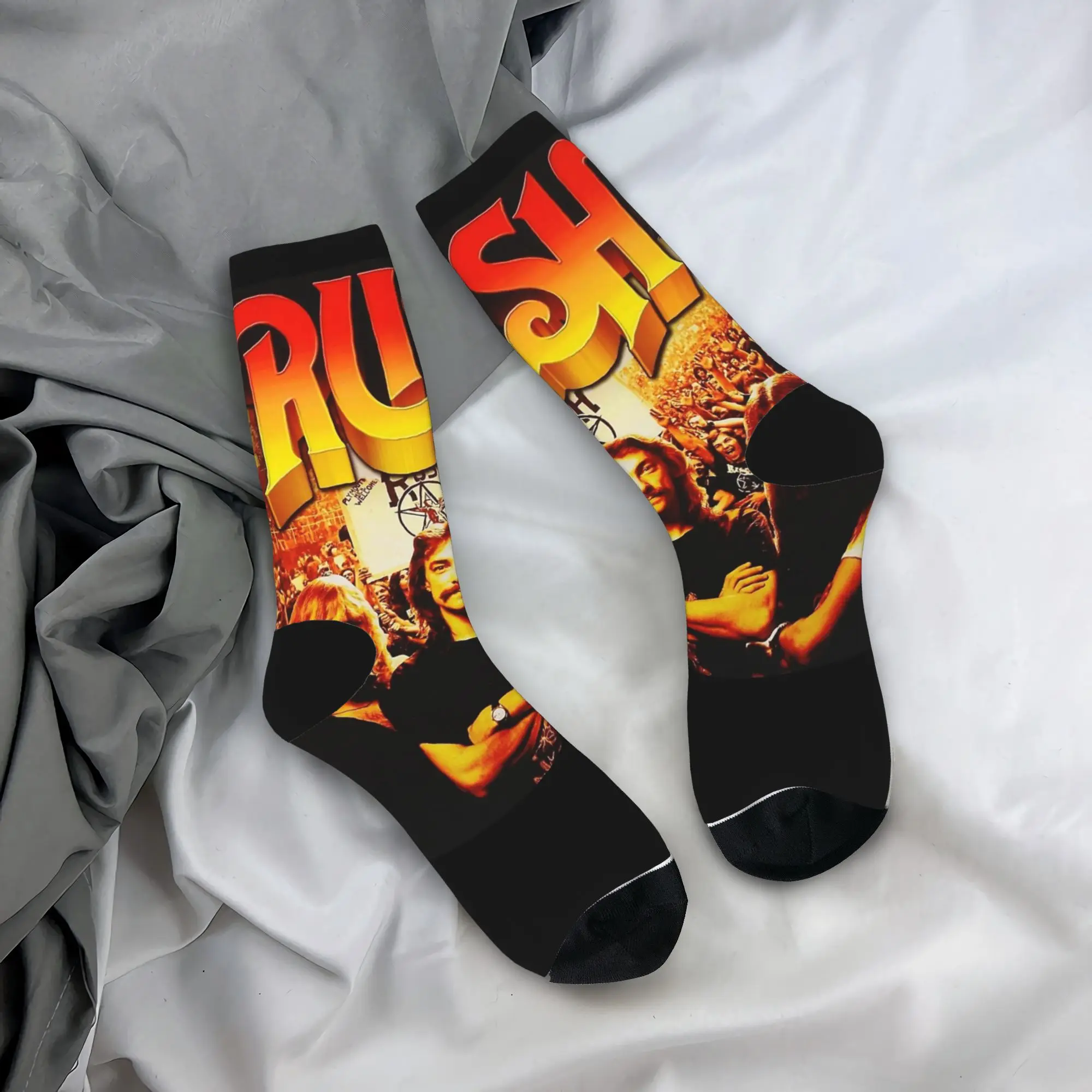 Concert Rush Band Vintage Tour chaussettes bas décontractés printemps anti-dérapant hommes chaussettes doux respirant conception escalade chaussettes