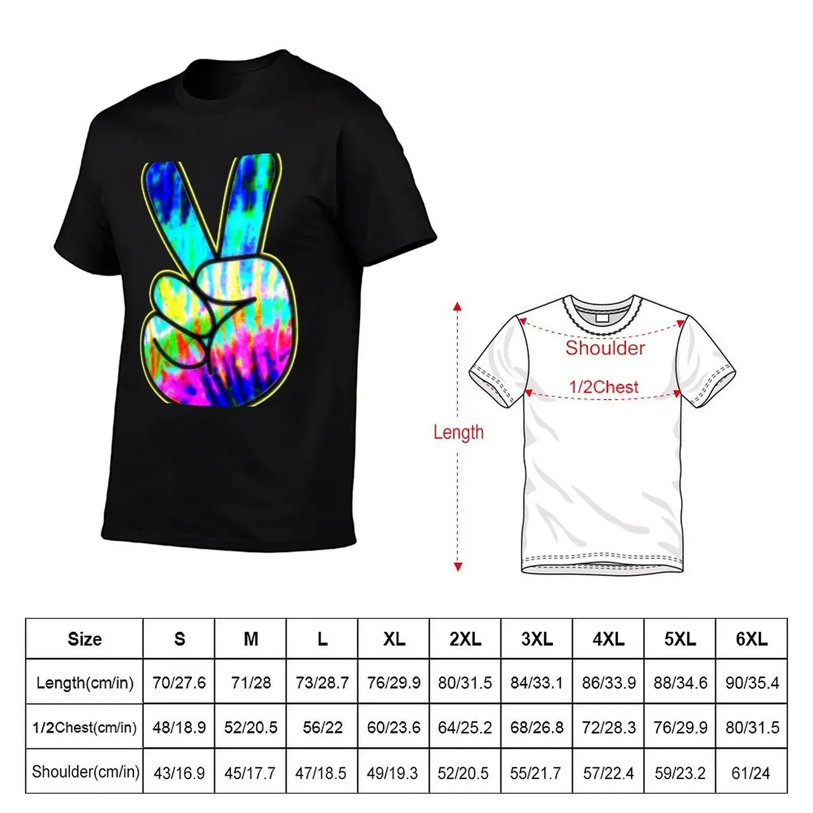 Peace Sign Tie-Dye T-Shirt vintage anime shirt anime stuff graphic shirts baggy shirts tshirts for men