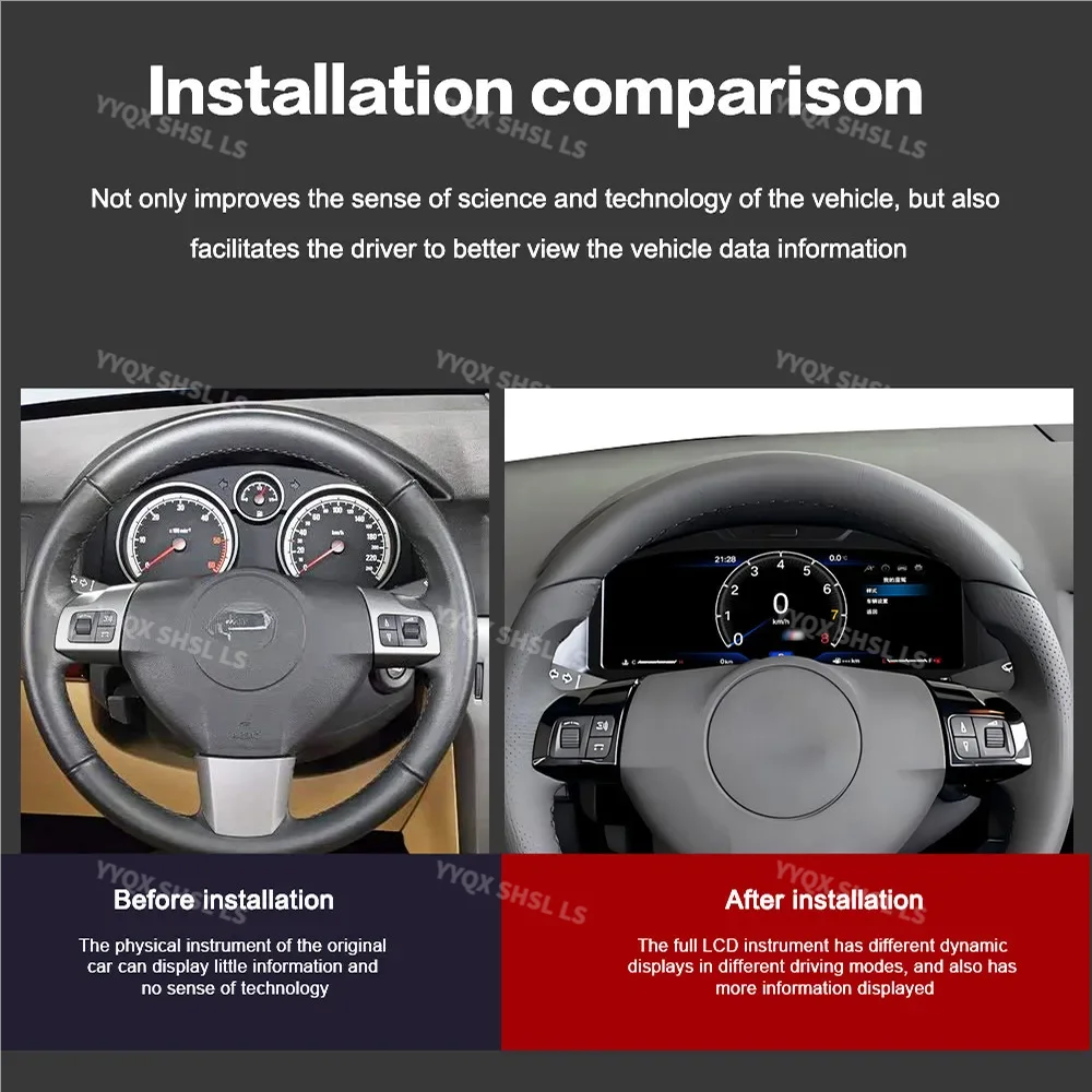 

LS 12.3 In Speedometer Car Dashboard Display Screen For Opel Astra 2004-2010 Virtual Cockpit Car LCD Instrument Digital Cluster