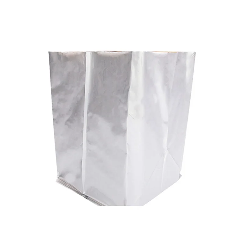 Borsa tridimensionale in foglio di alluminio a fondo piatto con vuoto meccanico su larga scala, borsa in foglio di alluminio resistente all'umidità e antistatico