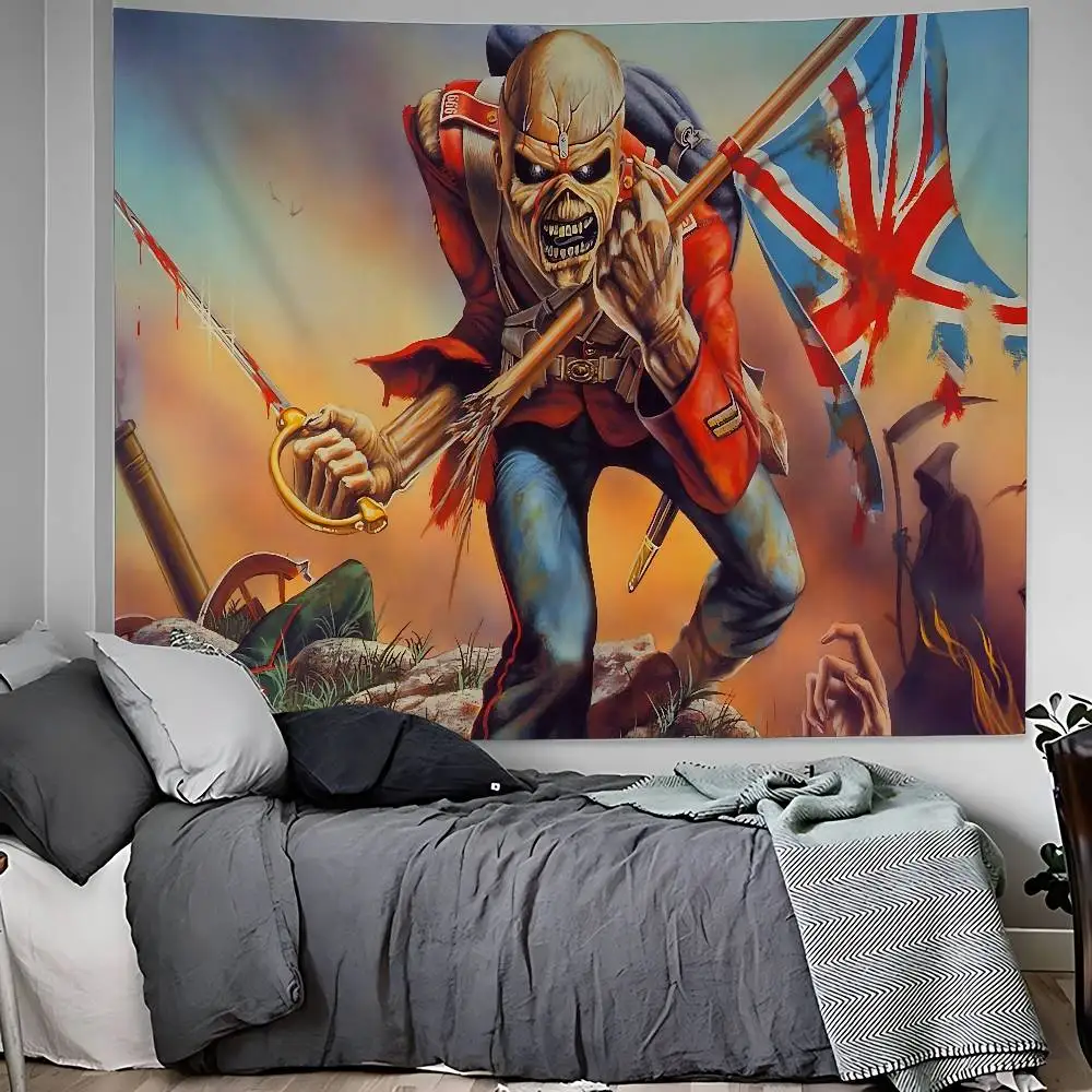 I-Iron-Maidens металлическая лента мультфильм гобелен искусство научная фантастика комната домашний декор настенные листы