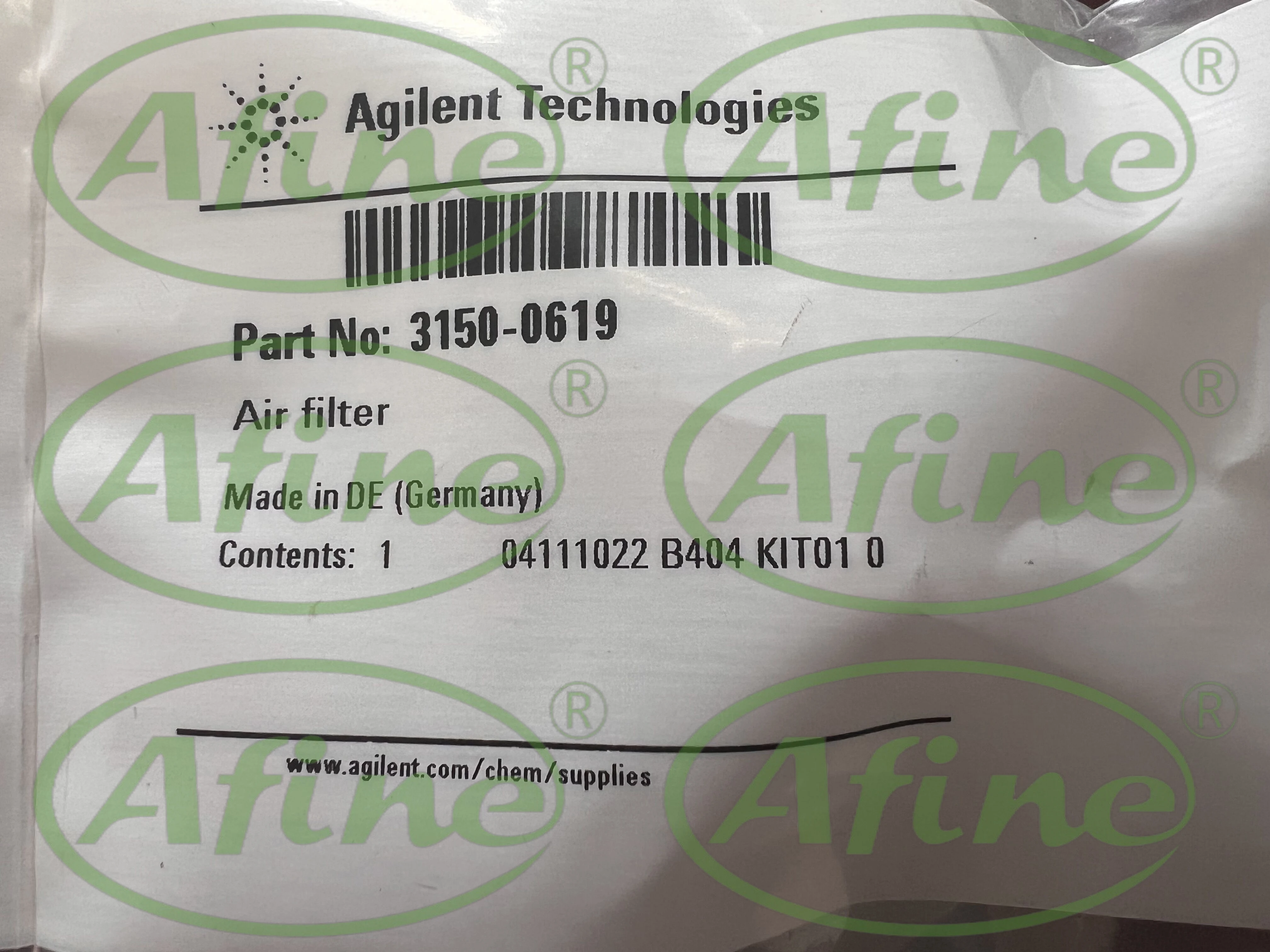 

AFINE Agilent 3150-0619 Air filter, 5 µm, for G1600/G7100 CE system