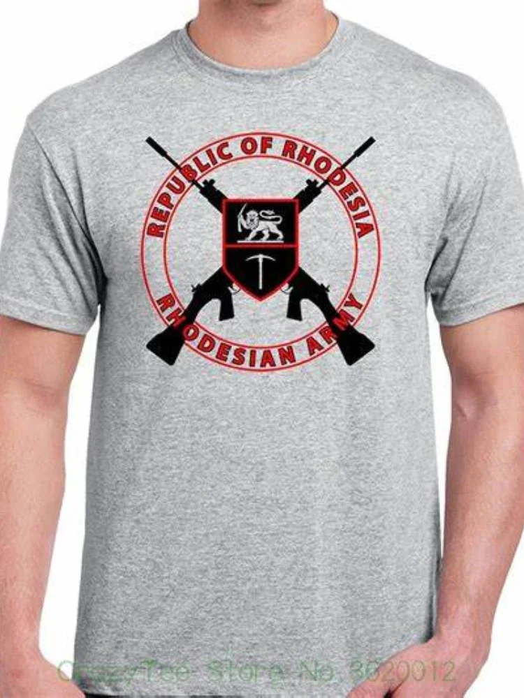Hot Sale Rhodesian Army T-Shirt New 100% Cotton Short Sleeve O-Neck Harajuku Casual Mens T-shirt Streetwear
