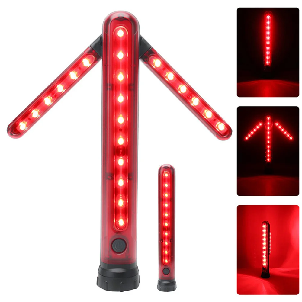 LED Emergência Roadside Flares Light, Foldable Seta de Segurança Bar Luz, Suporte Magnético, Sinal de Aviso, SOS Lâmpadas, Lanterna USB