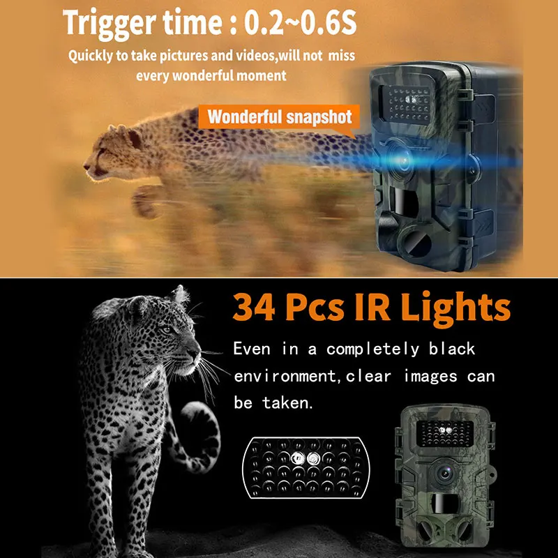 Pr700pro wildlife trail camera jacht camcorder 1080p hd video 34 ir nachtzicht leds pir sensor buiten ip54 waterdichte cam