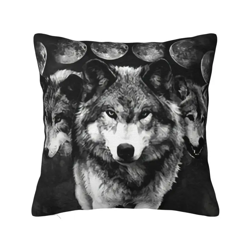 Custom Animal Spirit Guides Cushion Cover 40x40cm Wolf Family Soft Nordic Pillows Decoration Salon