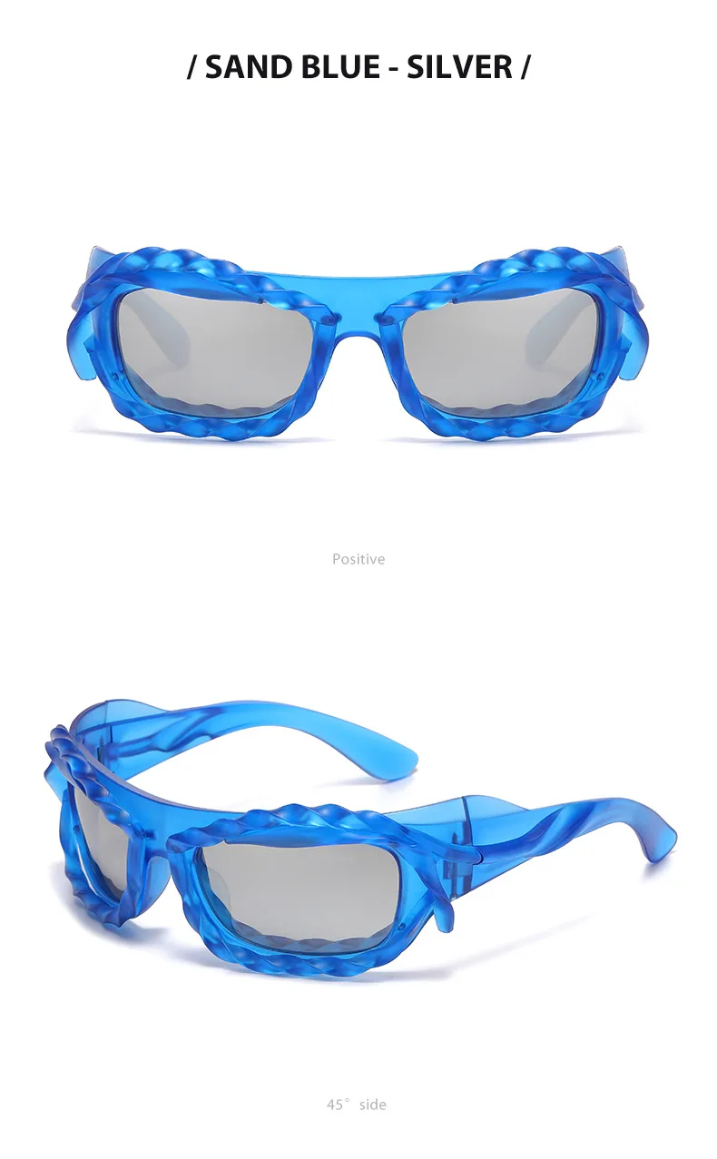 Trendige Techwear-Style Unregelmäßige Sonnenbrille, Nischendesign, Sonnenschutz & Blendschutz, Vielseitige Sonnenbrille 68192 – Detail 11