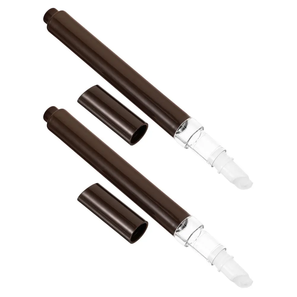 2 個詰め替え可能なリップグロスペンコーヒートーン透明窓 2 ミリリットル容量ネイルオイルキューティクルトリートメントジェルディスペンサー用