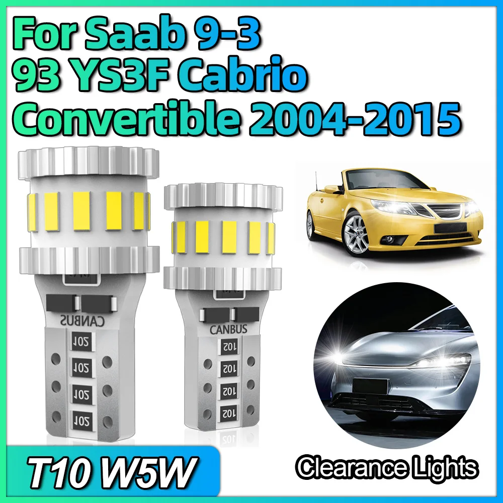 W5W Led T10 Canbus No Error Side Marker Clearance Lights For Saab 9-3 93 YS3F Cabrio Convertible 2004-2011 2012 2013 2014 2015