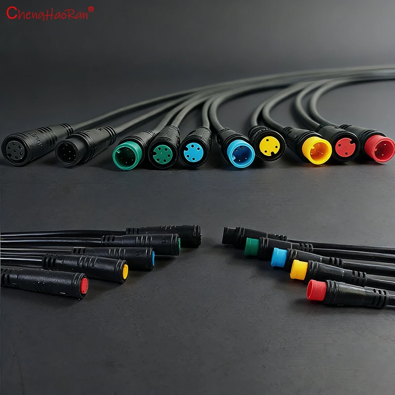 ChengHaoRan 1PC 1M 2P 3P 4P 5P Waterproof Injection M6 M8 Aviation Plug Male To Female Straight Headed Dual Connector