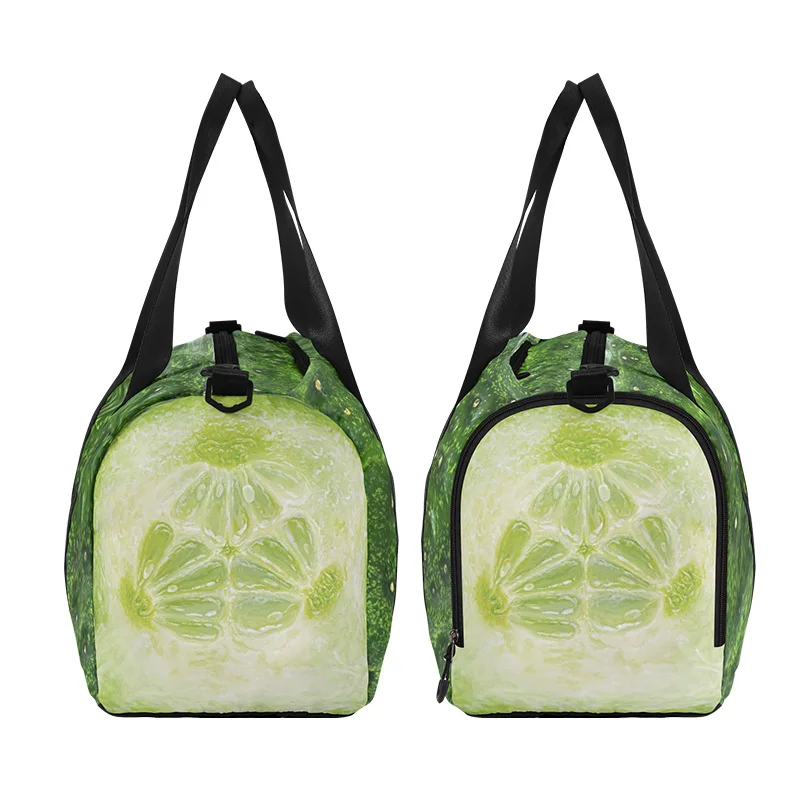 Bolsa de viaje de gran capacidad portátil de un solo hombro para deportes de separación seca y húmeda, viento de marea nacional, melón verde creativo, Fitness