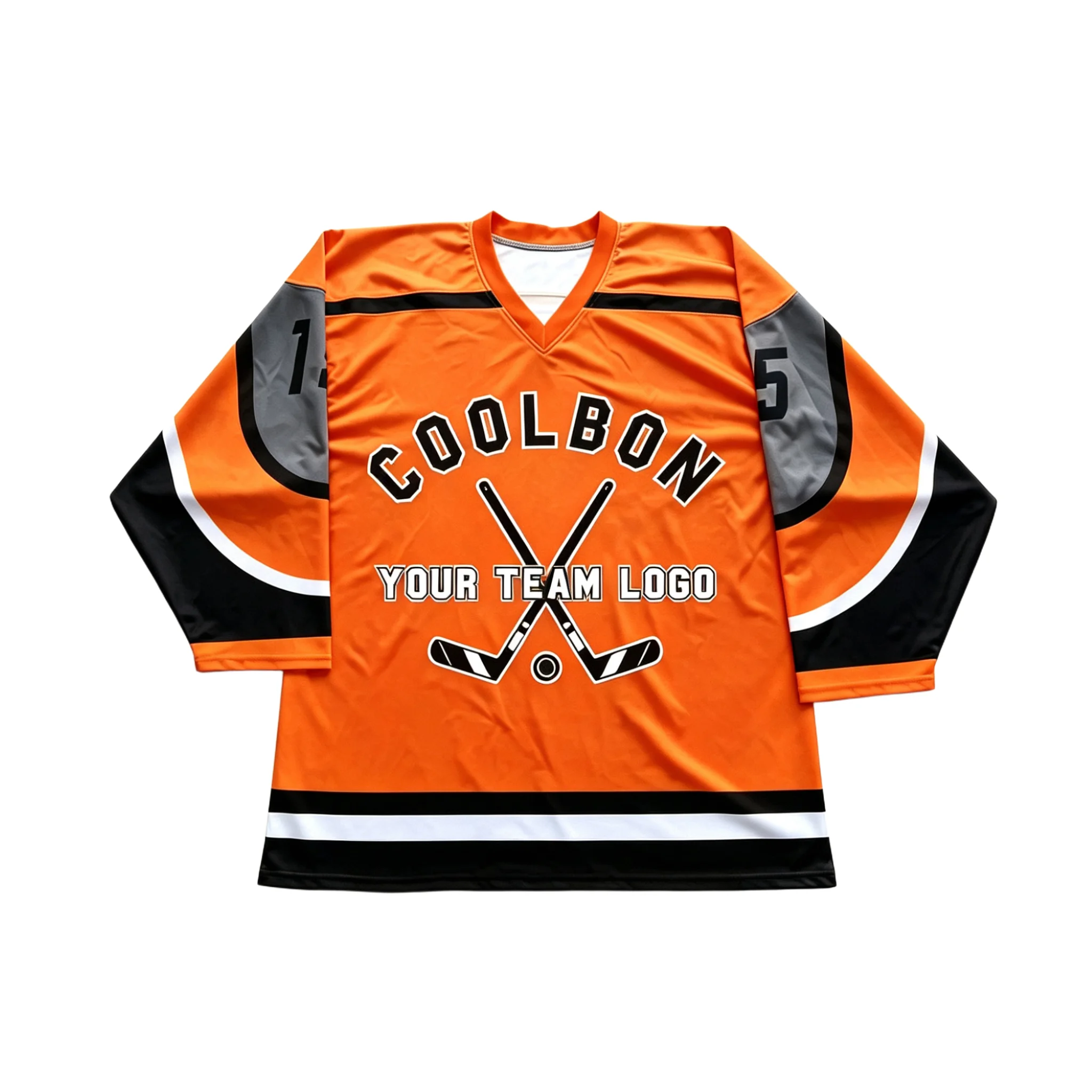 Orange Hockey Jersey Customizable Name Number Logo Men Women Ice Hockey Training Competition Jersey