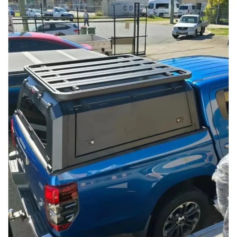 

Factory Direct 4x4 Offroad Hard Aluminum Canopy Top Rack For All Popular Model Trucks Hilux Tacoma Triton