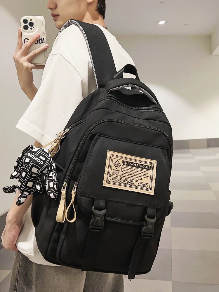 

Large Capaci Laptop Bapa for Men And Women College Students Dual oulder Bag Nylon Material Zipper Closure Commuter Sle