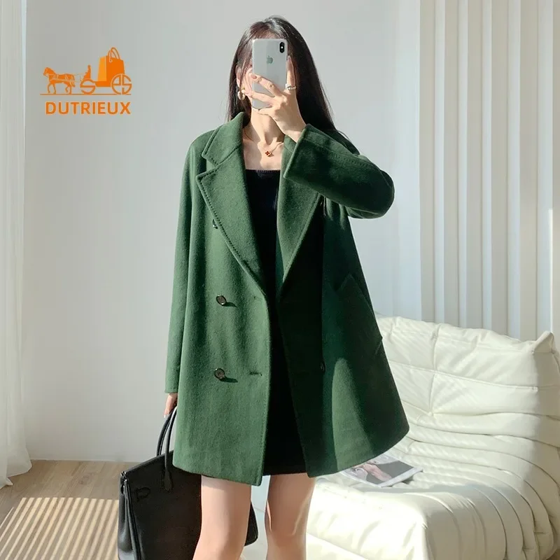 High-end Max Women Short Coat, Luxury Double-faced Cashmere Wool Women Coat Jacket, New Winter Warm Suit Collar Jacket for Women