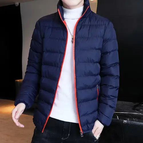 Imagen 2 del producto 2025 nueva moda chaqueta de invierno con cremallera hombres mujeres abrigo de otoño ropa masculina chaquetas de algodón casuales de estilo fino