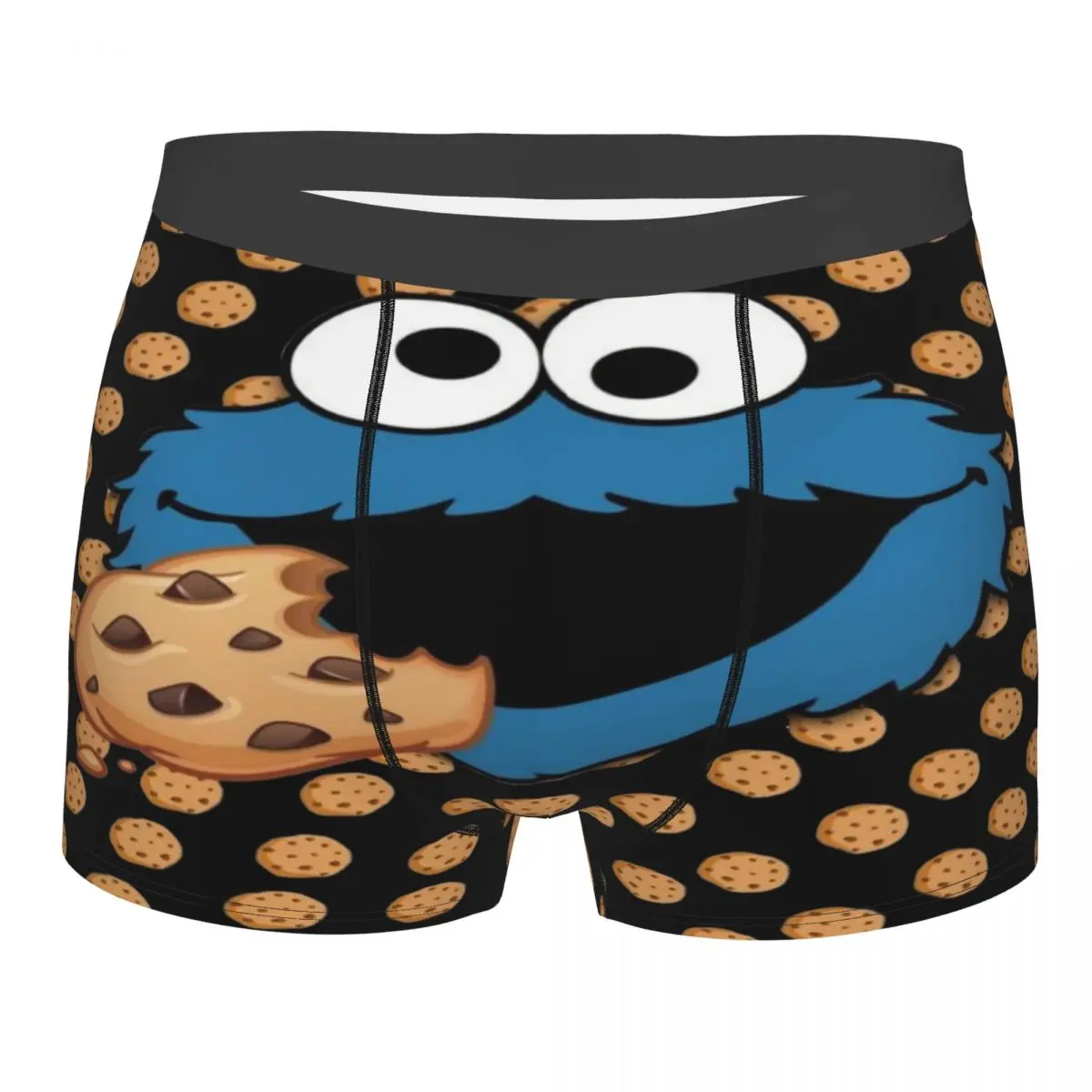 

Custom Male Fashion Cookie Monster Television Programs Underwear Boxer Briefs Stretch Shorts Panties Underpants