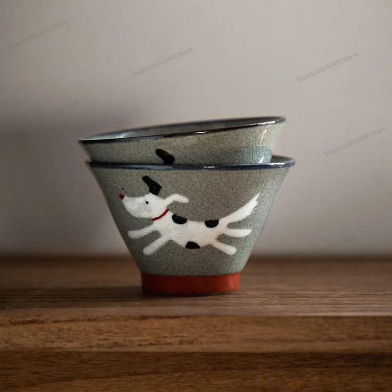 For cute puppy hat bowl, underglaze colored rice bowl, ceramic tableware
