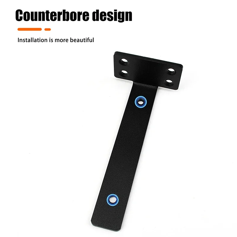 頑丈な鉄製棚セット、フローティングブラケット付き、4MMの目に見えないL字ブラケット、ホームオフィス整理用サポート