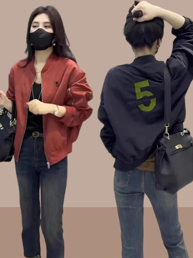 

Spring Autumn 2026 Ladies ort Jaet Faionable Small Size Top Coat Casual Artistic Sle Women's Clothing Jaet