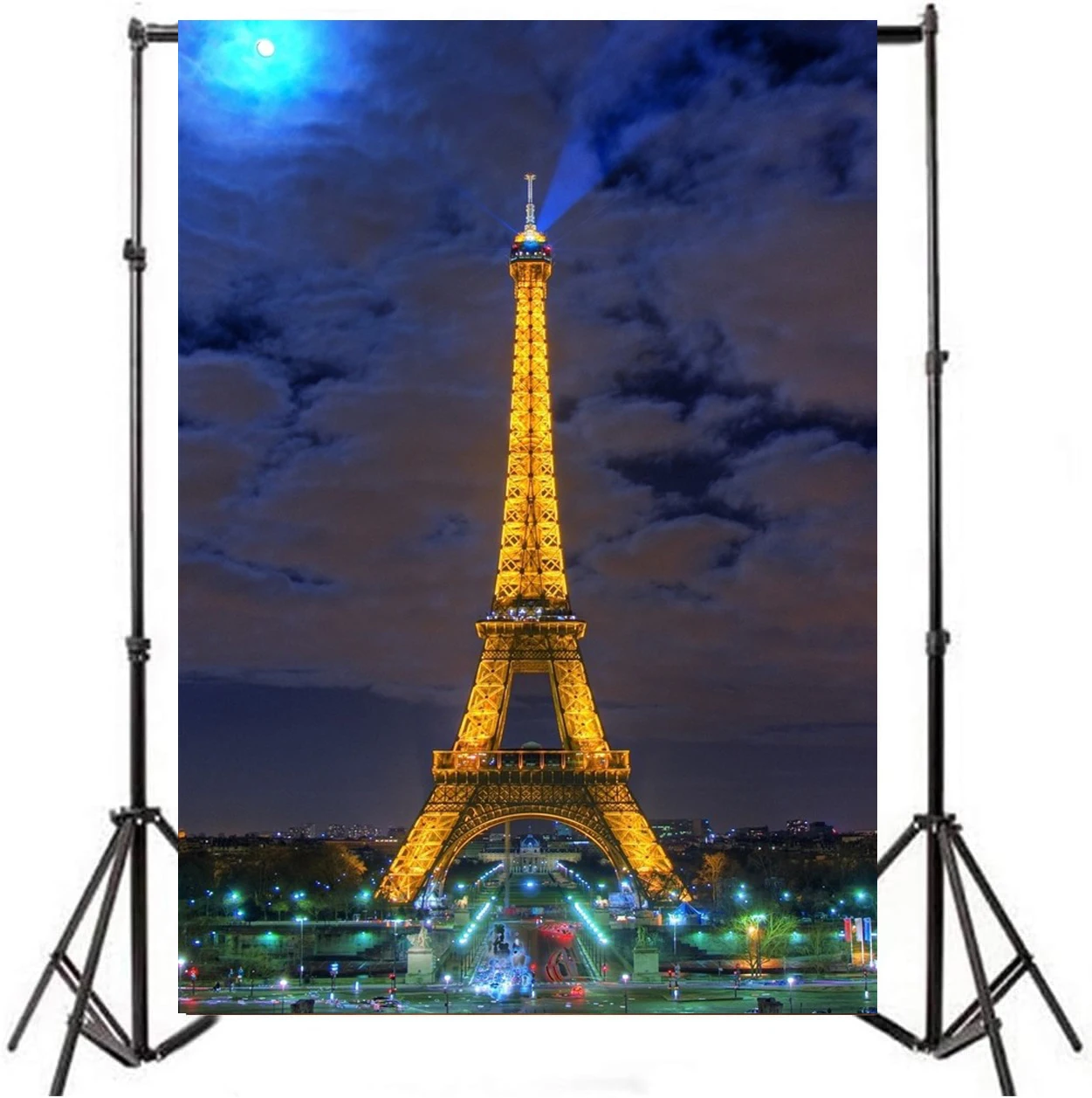 Eiffel Tower Photography Backdrop Paris Landmark Poster Paris City Night Background Famous City Symbol World Famous Building