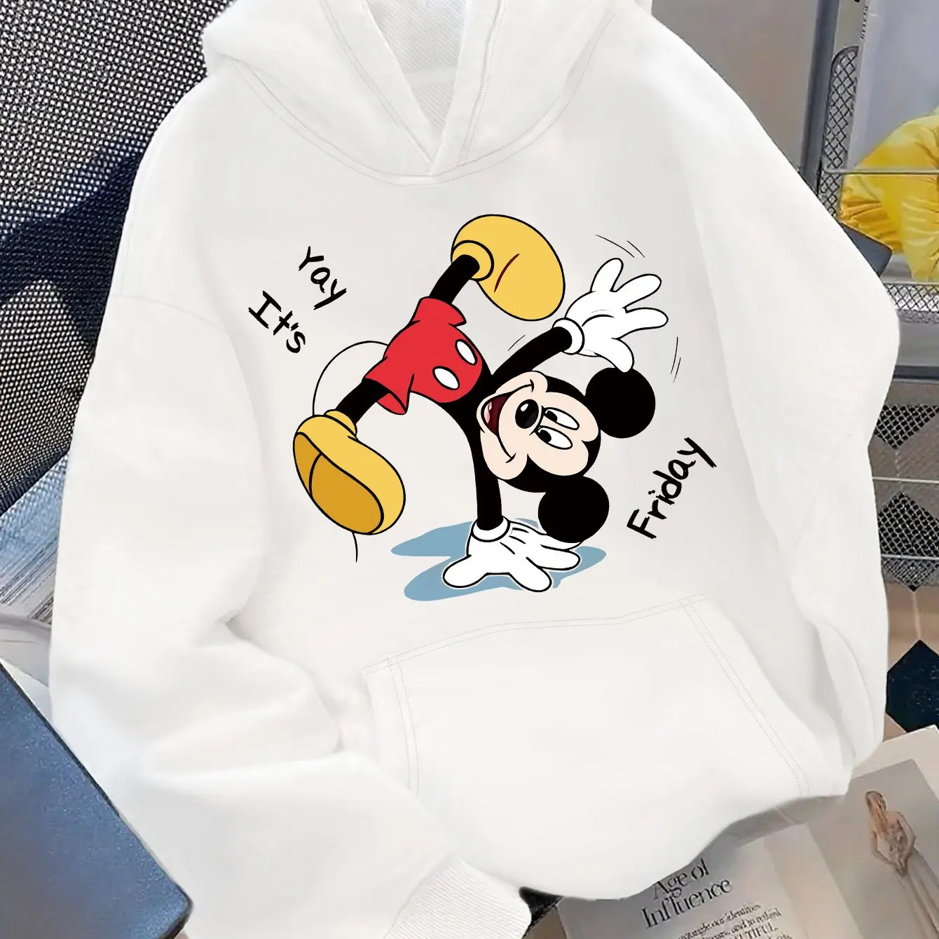 

Women's Potdemiel Mickey Mouse Hoodies Fashion Oversized Streetwear Unisex Sweatshirts Autumn and Winter Fleece Casual Versatile