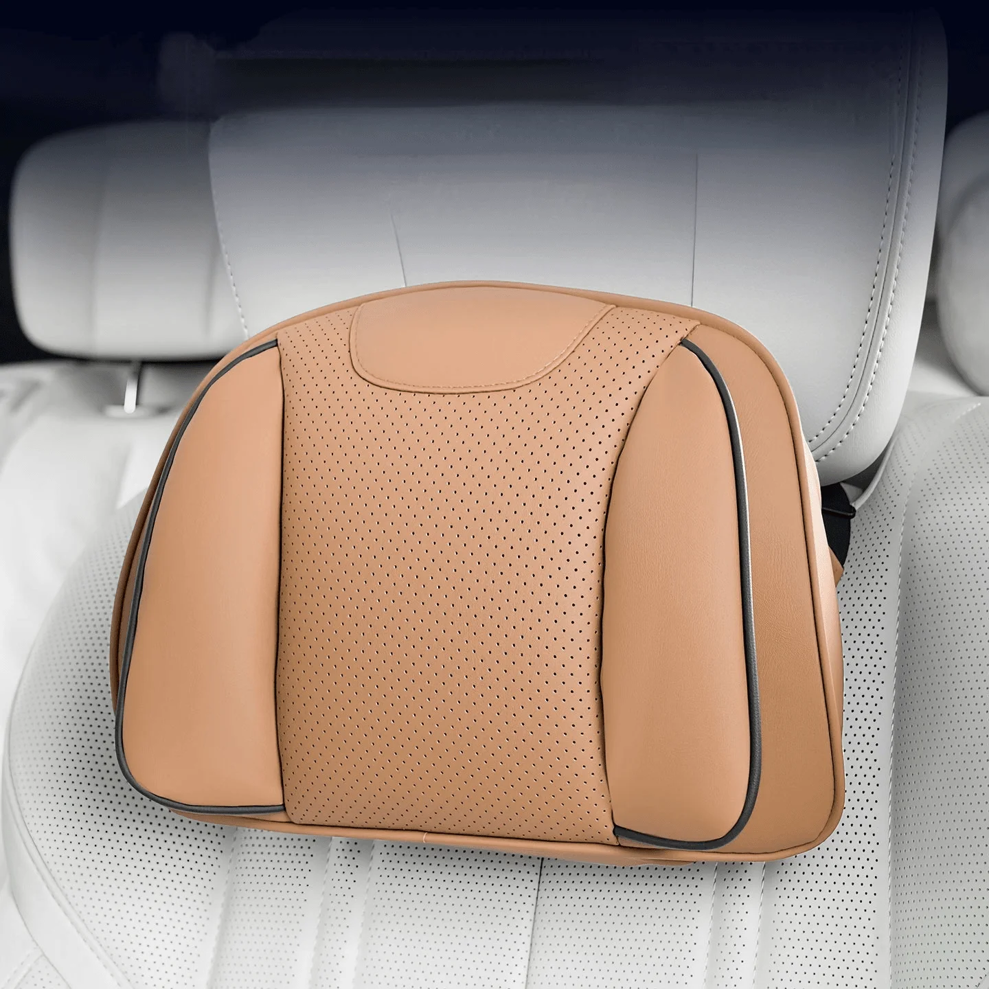 Leather Headrest Lumbar Support Set For Volkswagen Atlas Tiguan Passat Touareg Tayron Touran ID.3 ID.4 Comfort Car Neck Pillows view 3