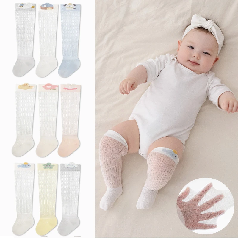 

3 пары детских носков с защитой от комаров, летние ультратонкие дышащие сетчатые носки для малышей, детские носки для детей, носки для младенцев