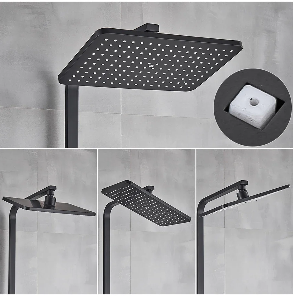 Sistema de ducha de baño Digital frío y caliente, cabezal de ducha de lluvia de 12 pulgadas, grifos de baño de cobre, juego de ducha Digital termostática