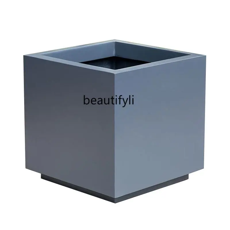 

Frp Large Flower Pot Customized Outdoor Floor-Standing Decorations Floral Shopping Mall Municipal Engineering Square Flower Box