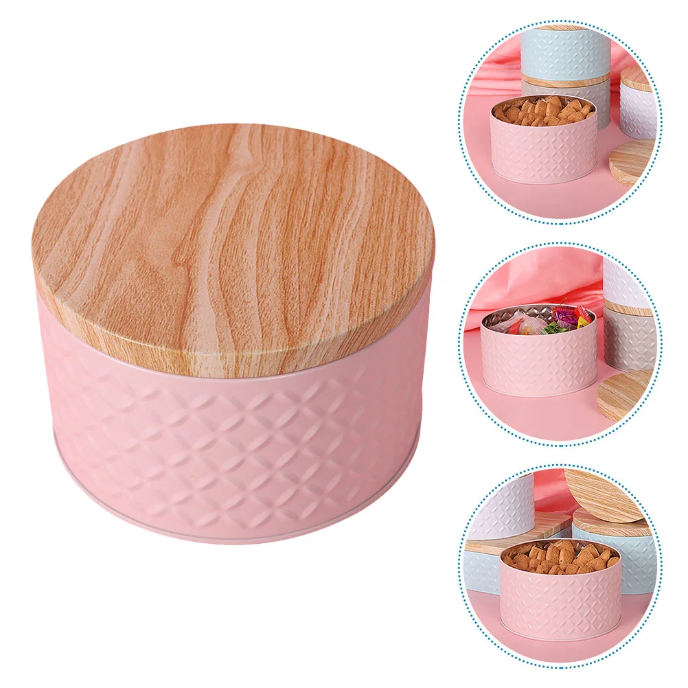 Iron Pink Bakery Box with Lid Baking Dessert Cookie Candy Snacks Storage Box Dessert Box Iron Dessert Box