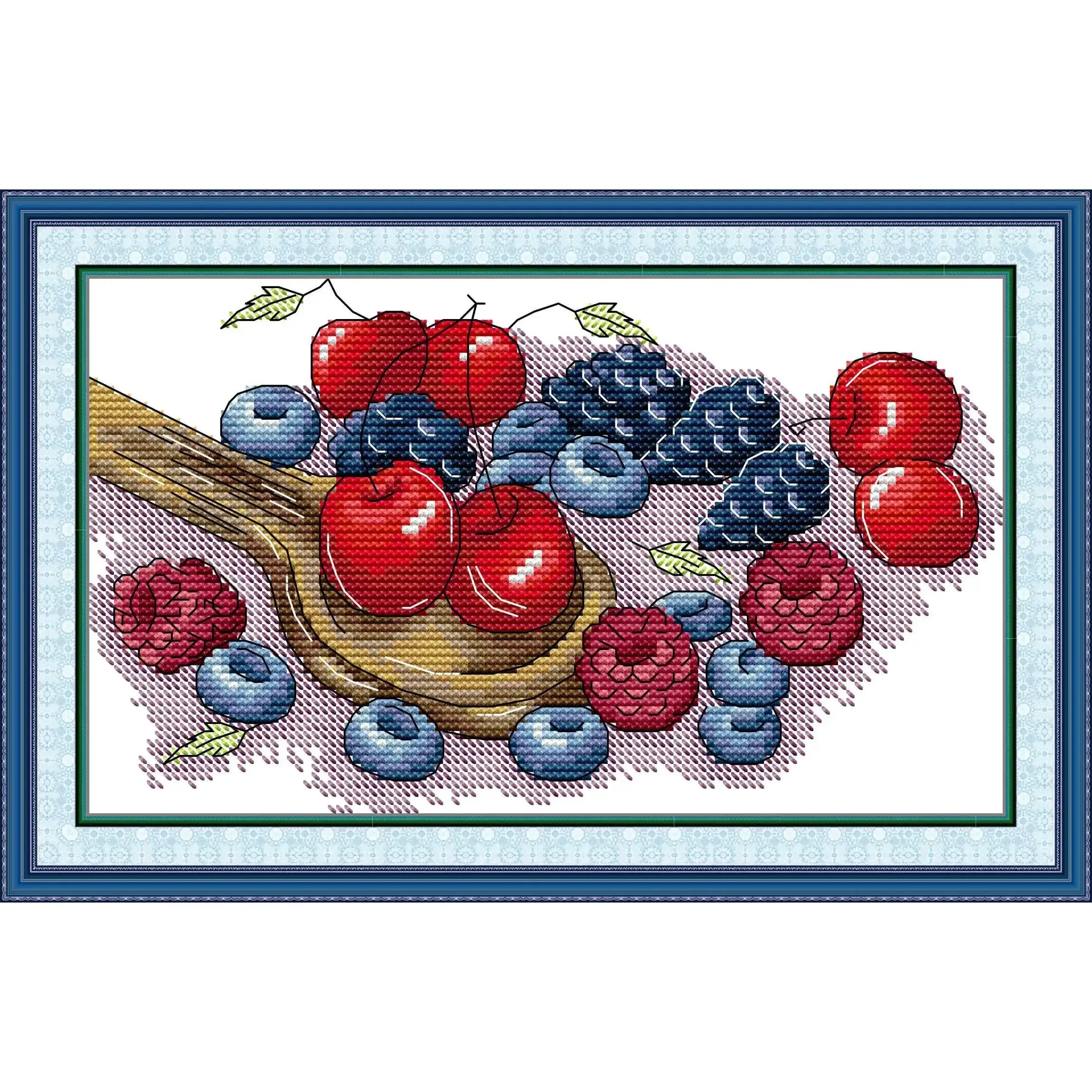 Joy Sunday Pre-printed Cross Stitch Kit  Easy Pattern Aida  Stamped Fabric Embroidery Set-Carrion 2