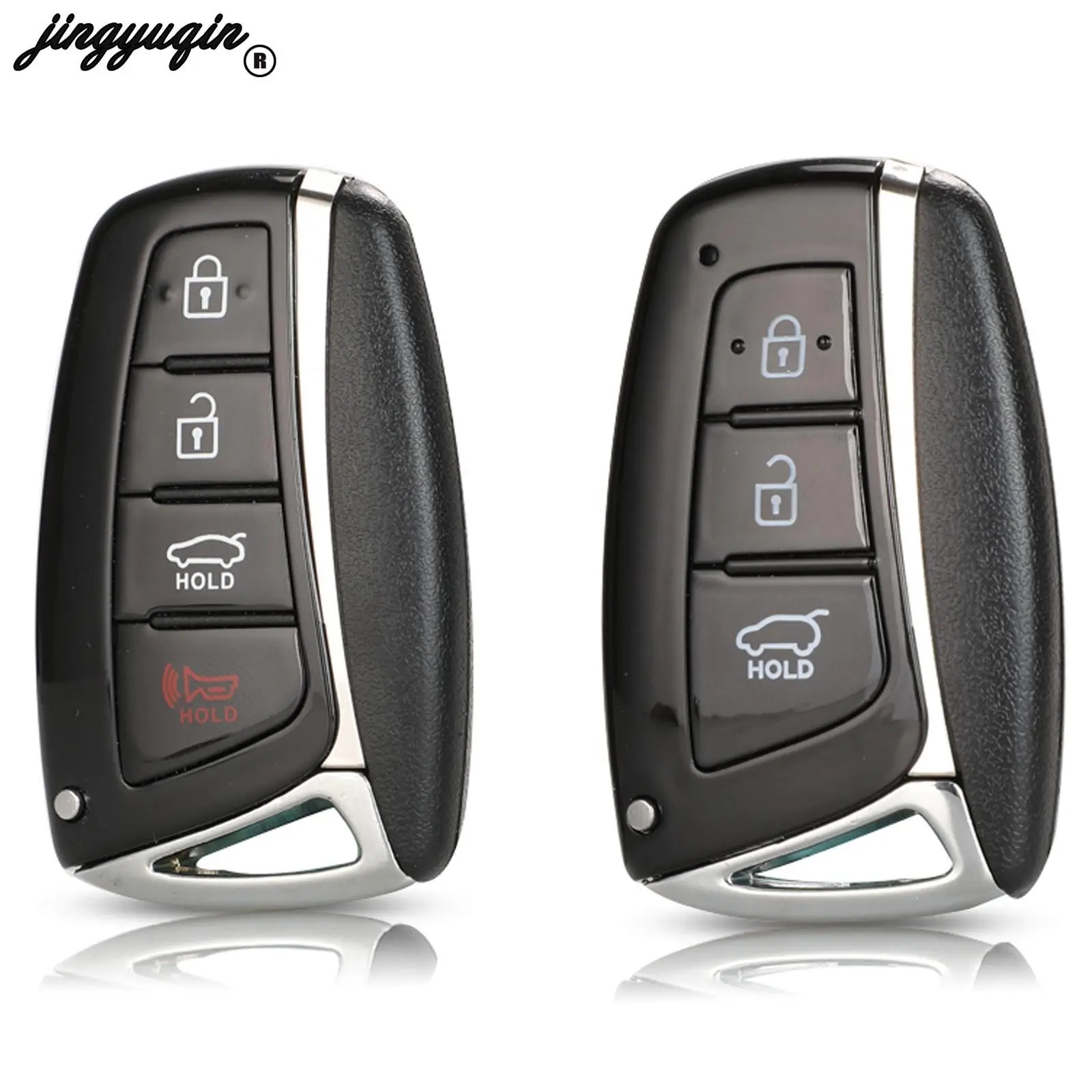 jingyuqin 3/4 Buttons High Quality Smart Key Case For Hyundai Genesis Santa Fe Equus Azera Remote Control Key Shell Smart Fob