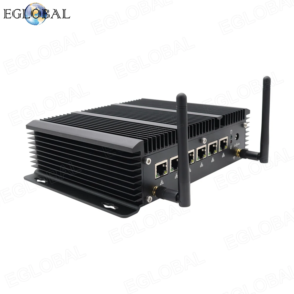 EGLOBAL 10th tanpa kipas Mini PC 32G RAM 512G SSD komputer Desktop Firewall VPN lunak Router 6 LAN komputer klien tipis Industri PC