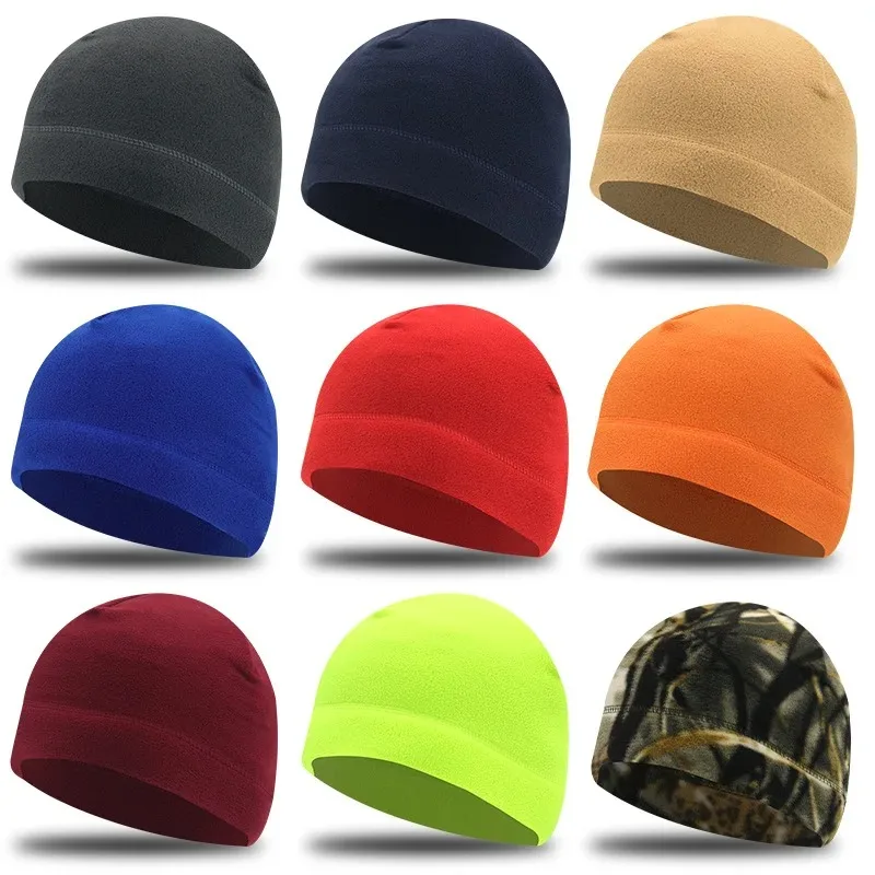 

Men Polar Fleece Caps Winter Warm Outdoor Sports Skiing Cycling Cap Hat Windproof Soft Beanie Cap Women Ski Bike Hat Caps