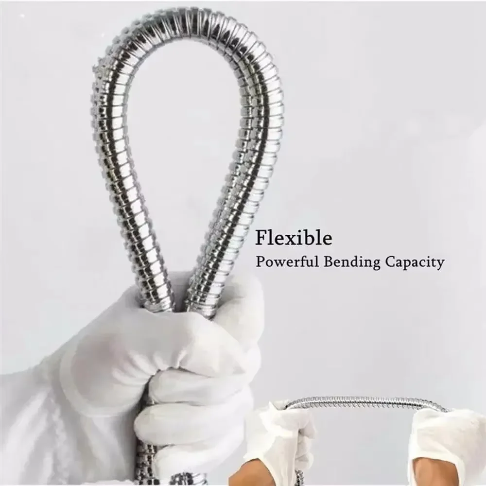 1PCS 304 Stainless Steel Corrugated Pipe 4 Points Anti-Burst High Pressure Water Heater Hose for Toilet Basin Outlet Pipe