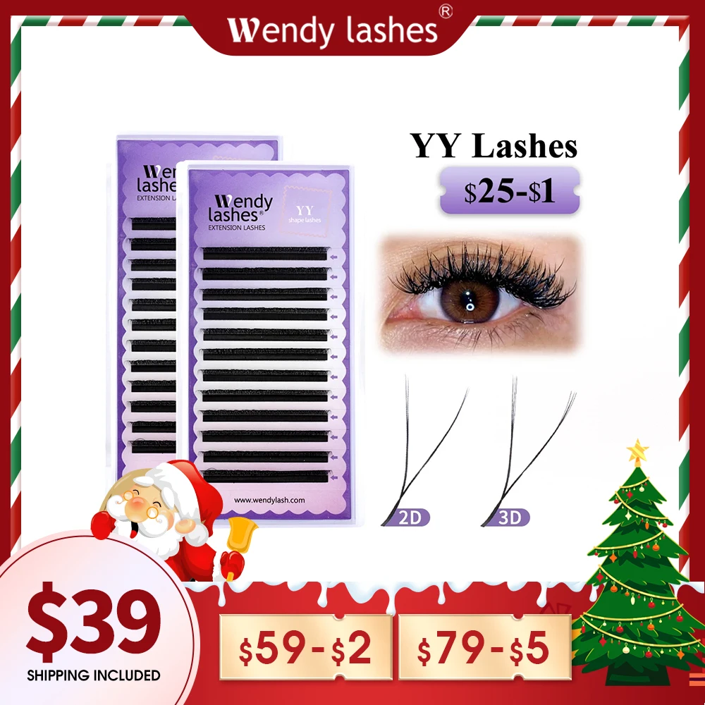 Wendy Lashes YY Shape Triple Tips Hand Woven Premium Soft Light Natural Eyelash Extension Supe High Quality Volume Premade Fans