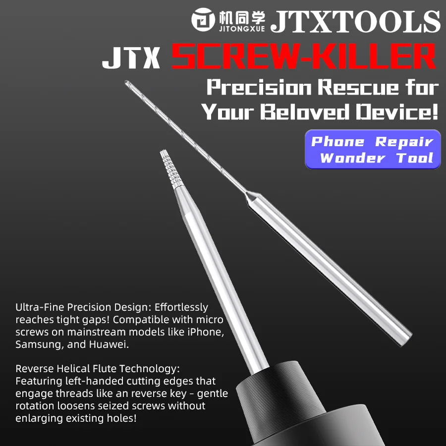 JTX SK-1 Screw Killer Set Professional Screw Extractor for IPhone Mobile Phone Stripped Grinding Quick Removal Screw Tool