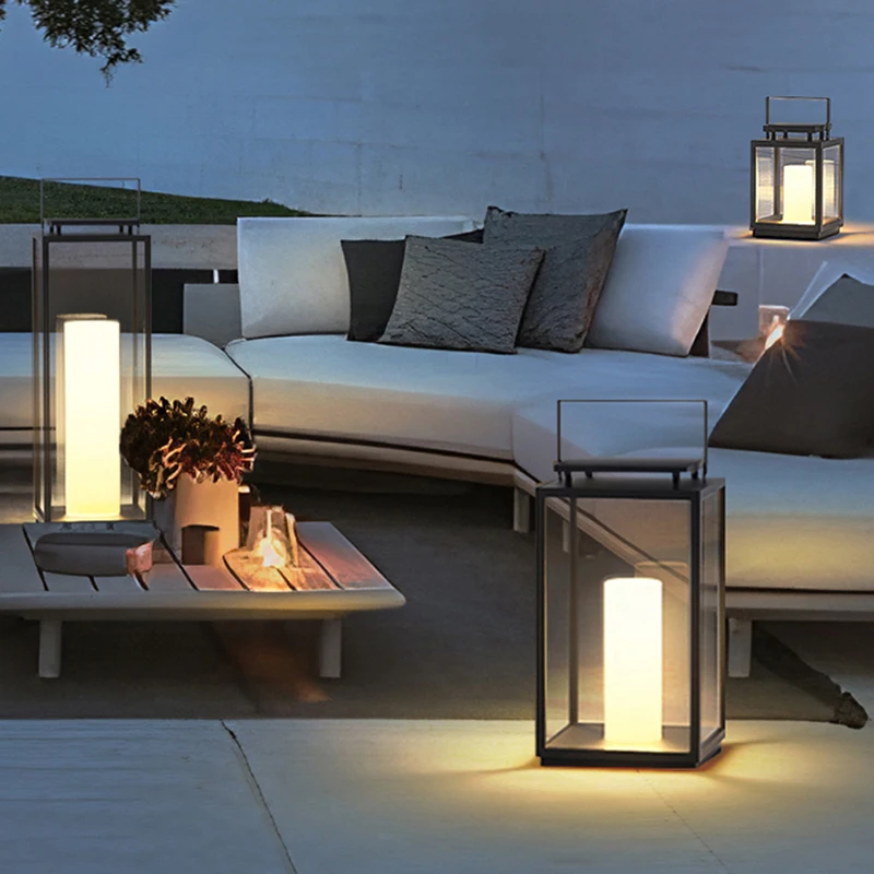 مصباح أرضي مضيء للفناء يعمل بالطاقة الشمسية وإضاءة خارجية غير تعمل بالطاقة الشمسية ومصباح حديقة خارجي لتزيين الحديقة الخارجية