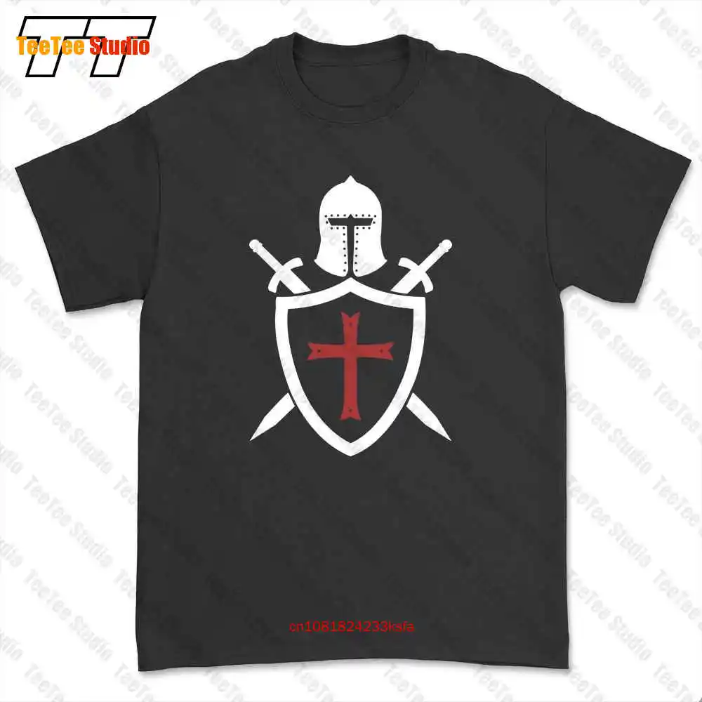 Knights Helmet Cross And Sword Crusader T-shirt Tee UMQ6