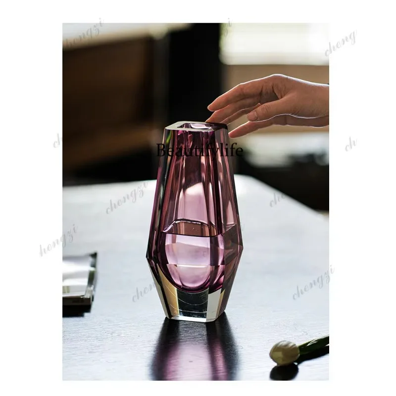 dd182Vase, light luxury, high-end entrance, high-end thickened glass, living room art flower ware